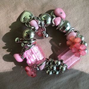 Pink and silver bracelet